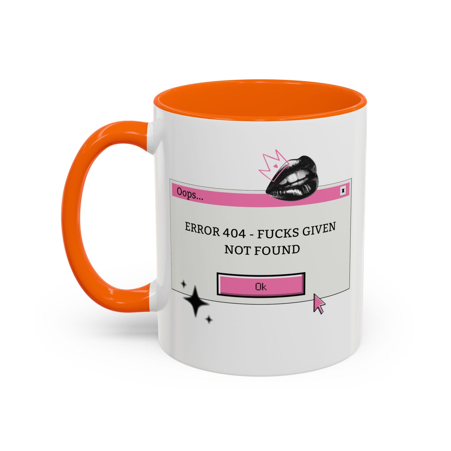 Y2K Error 404 Fucks Given Not Found Coffee Mug