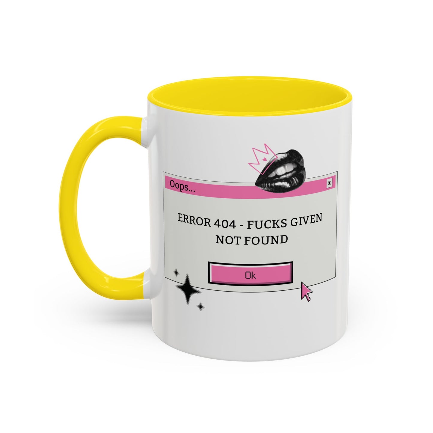 Y2K Error 404 Fucks Given Not Found Coffee Mug