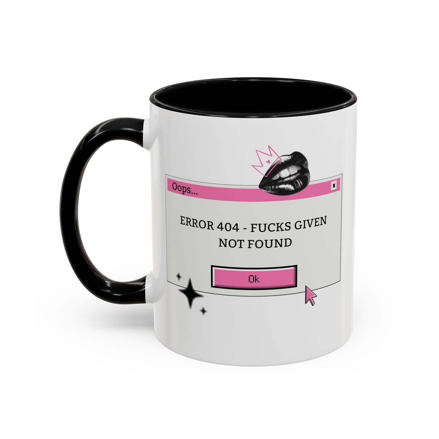 Y2K Error 404 Fucks Given Not Found Coffee Mug