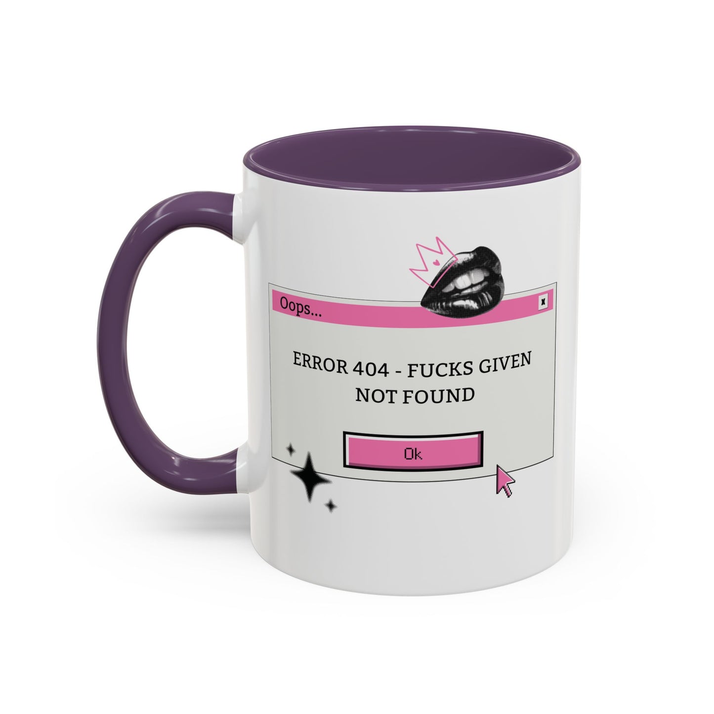 Y2K Error 404 Fucks Given Not Found Coffee Mug