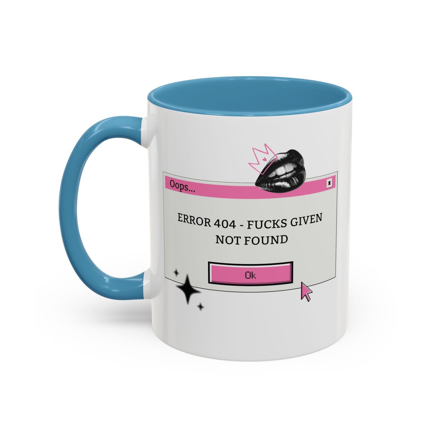 Y2K Error 404 Fucks Given Not Found Coffee Mug