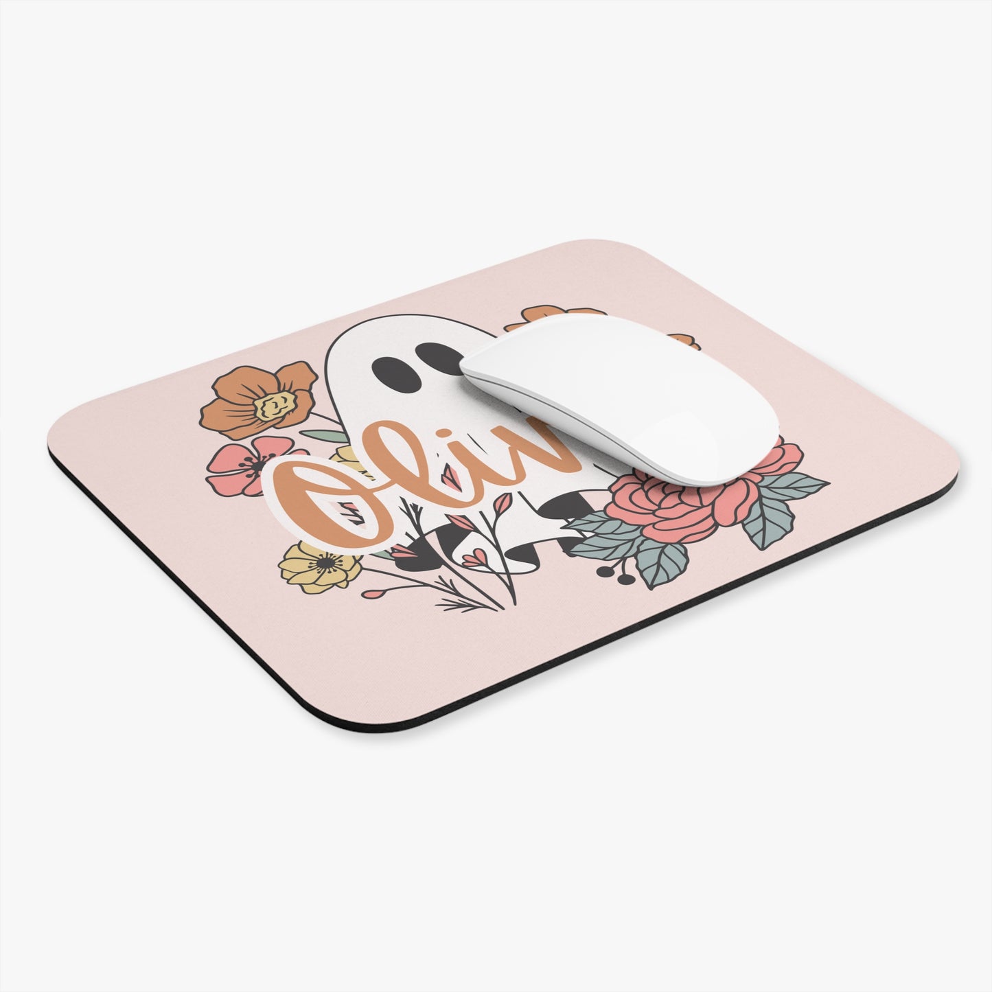 Personalized Ghost Floral Mousepad