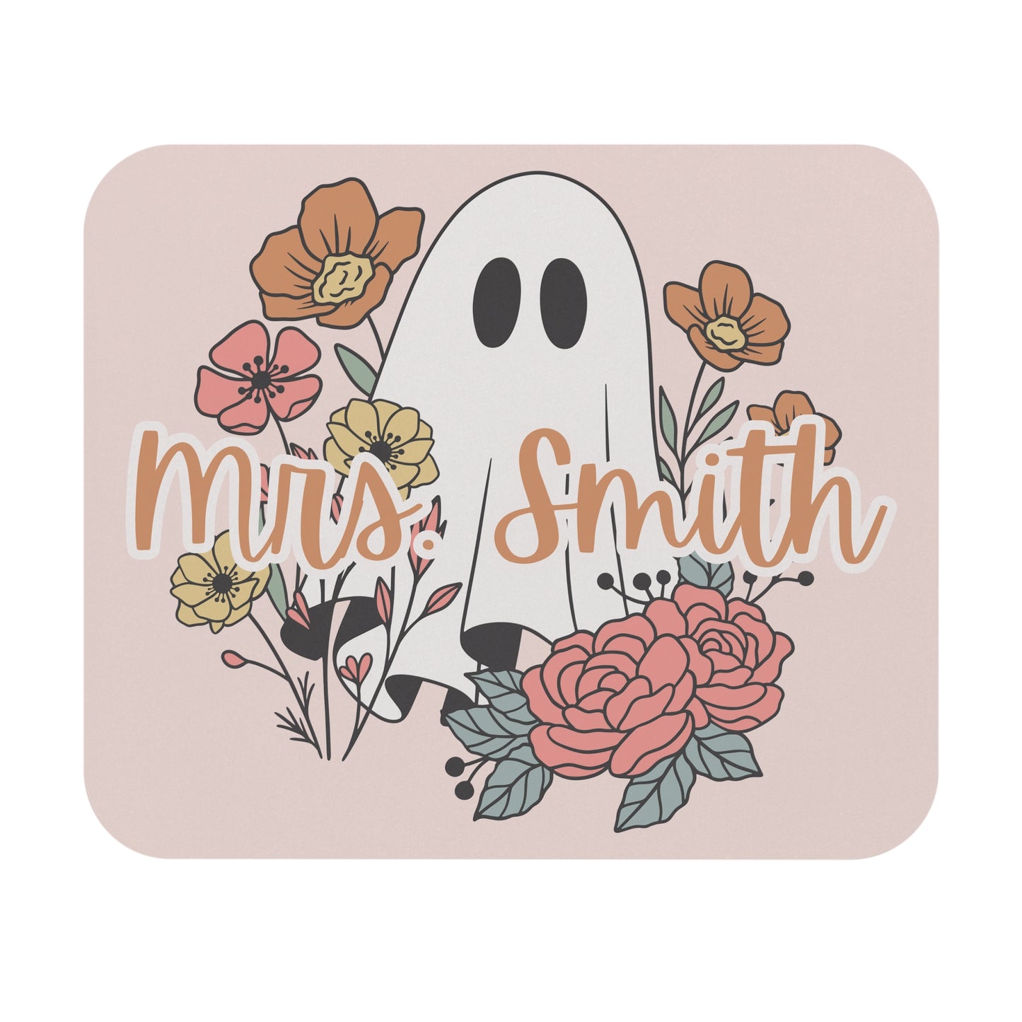 Personalized Ghost Floral Mousepad