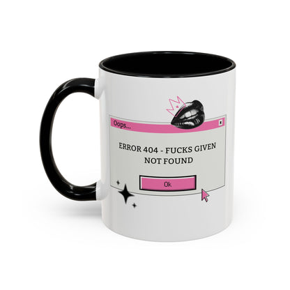 Y2K Error 404 Fucks Given Not Found Coffee Mug