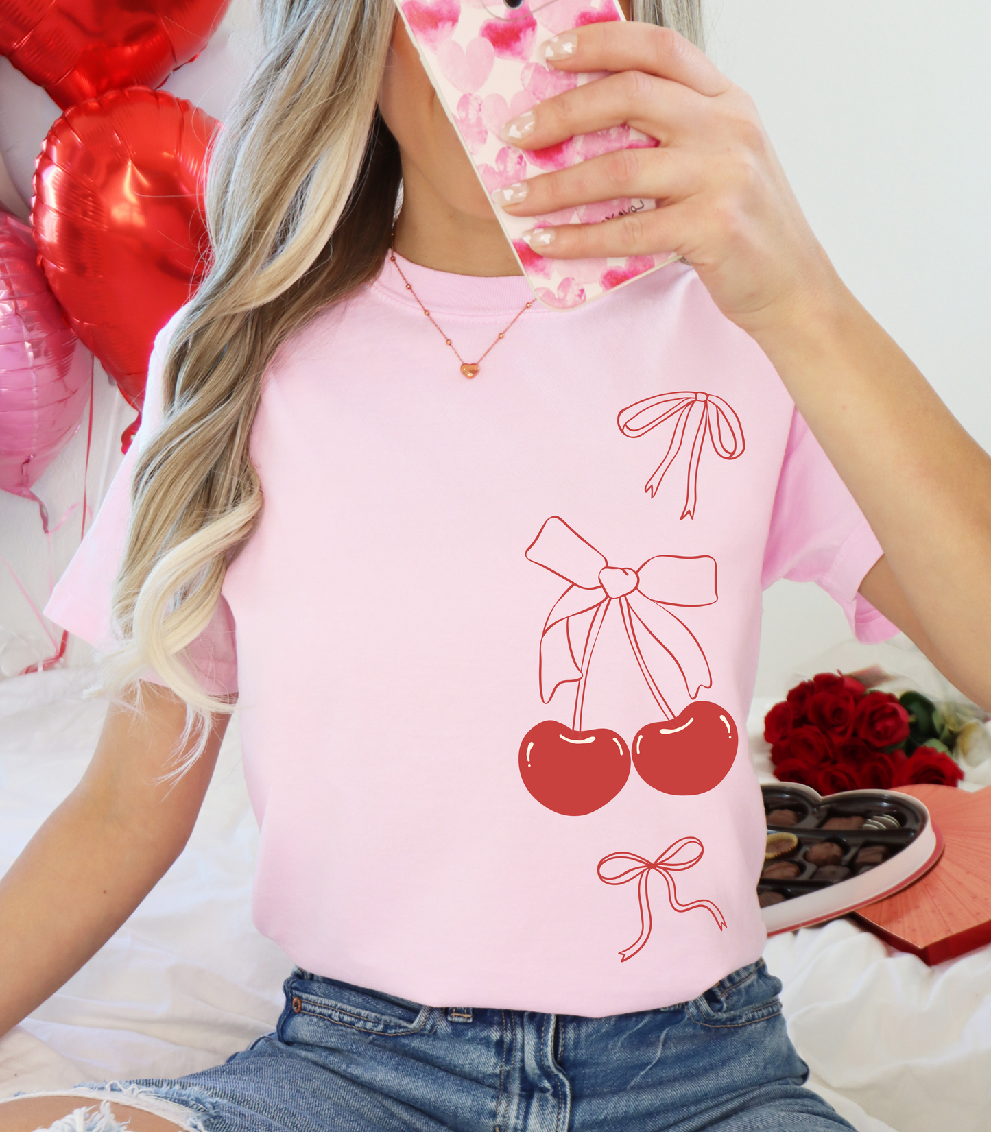 Coquette Cherry Bow T-Shirt