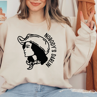 Nobody's Darlin Sweater (Black Graphic)